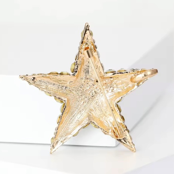 Star Royal Blue Crystal Brooch - Picture 3 of 3